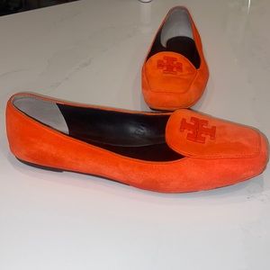 Tory Burch - Fitz Suede Logo Loafer, Poppy Red. 10.5M EUC